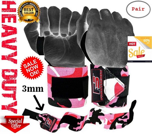 CROSSFIT Gym WEIGHT LIFTING Wrist Wraps LIFTING STRAPS for POWER LIFTING Support - Afbeelding 71 van 156