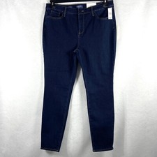 NYDJ Jeans Women  s 14 Blue Skinny Mid Rise Dark Wash Stretch Denim NWT