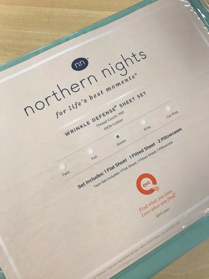 Juego de sábanas Northern Nights 700TC 100 % algodón defensa contra arrugas de 4 piezas con bordado Foto 2 de 4