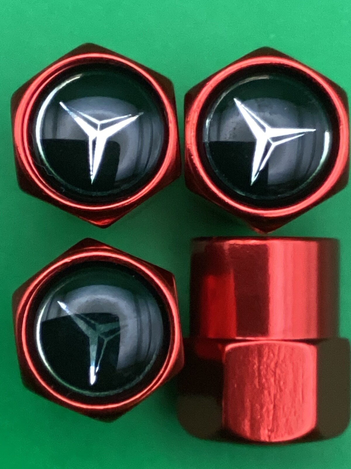 4 Pcs Set Car Air Valve Cap With Mercedes Benz Valve Cap Colour Red No5 eBay