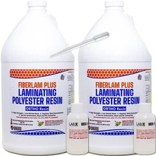 FIBERLAM PLUS 2 Gallon FIBERGLASS RESIN +MEKP (for Laminating cloth, mat,strand)