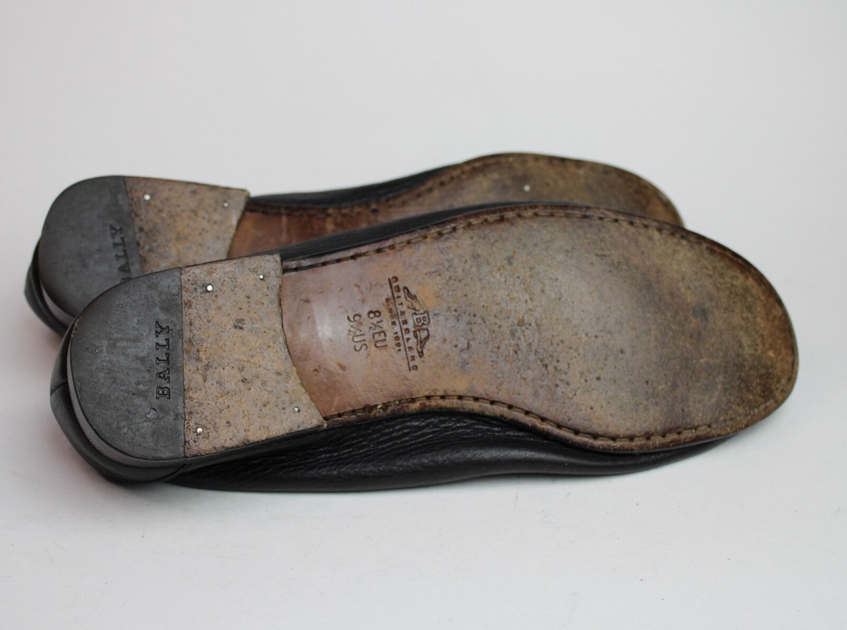 Mens VTG Bally Switzerland Black Soft Pebble Leather Slip-On  display picture 1