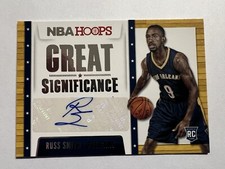 2014-15 NBA Hoops Russ Smith Great SIGnificance #100 Rookie Auto RC Pelicans