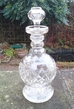ANTIKE ENGLISCHE VIKTORIANISCHE EDWARDIANISCHE GESCHLIFFENE GLASKARAFFE DUFTFLASCHE