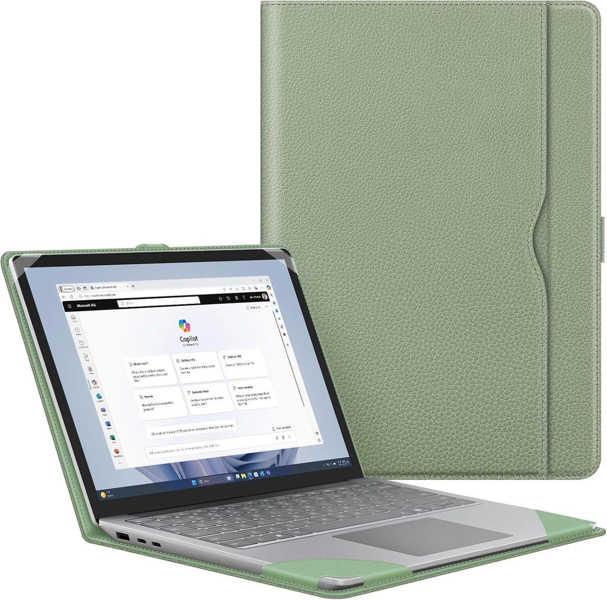 Case for 15 Inch Microsoft Surface Laptop 6/5/4/3 PU Leather Folio