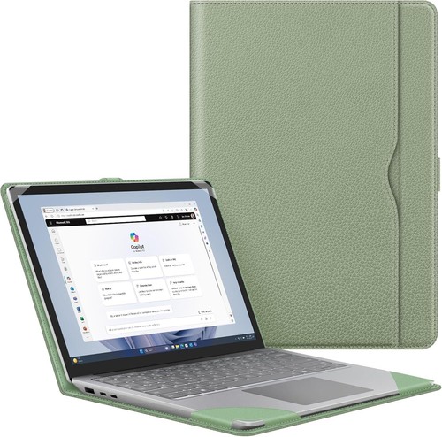 Case for 15 Inch Microsoft Surface Laptop 6/5/4/3 PU Leather Folio Book Cover 