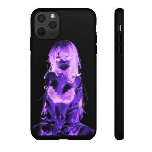 Anime Tough Case for iPhones, Galaxy and Pixel Glowing Neon Waifu Girl Manga - Picture 94 of 197