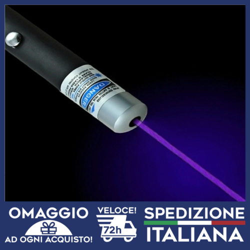 IN ITALIA Pointer Penna Puntatore Laser ROSSO VERDE VIOLA/BLU >🇮🇹 - Foto 1 di 7