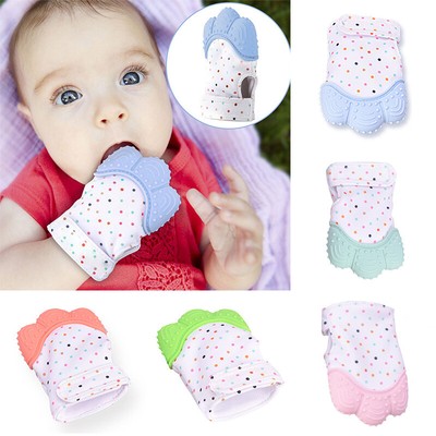 silicone baby teething mitten
