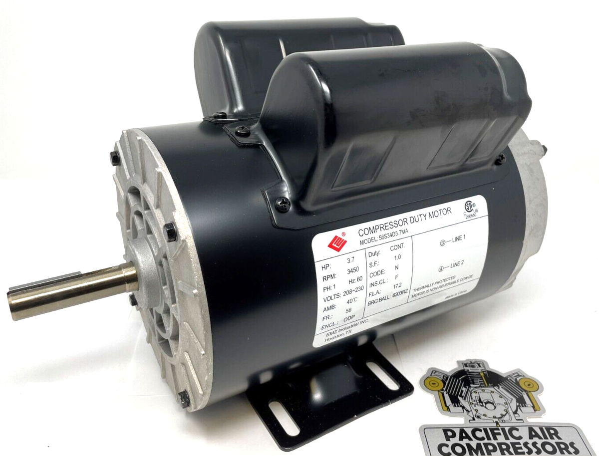 MC037001AV AIR COMPRESSOR ELECTRIC MOTOR 230V 56FR, 3450 RPM 17.2