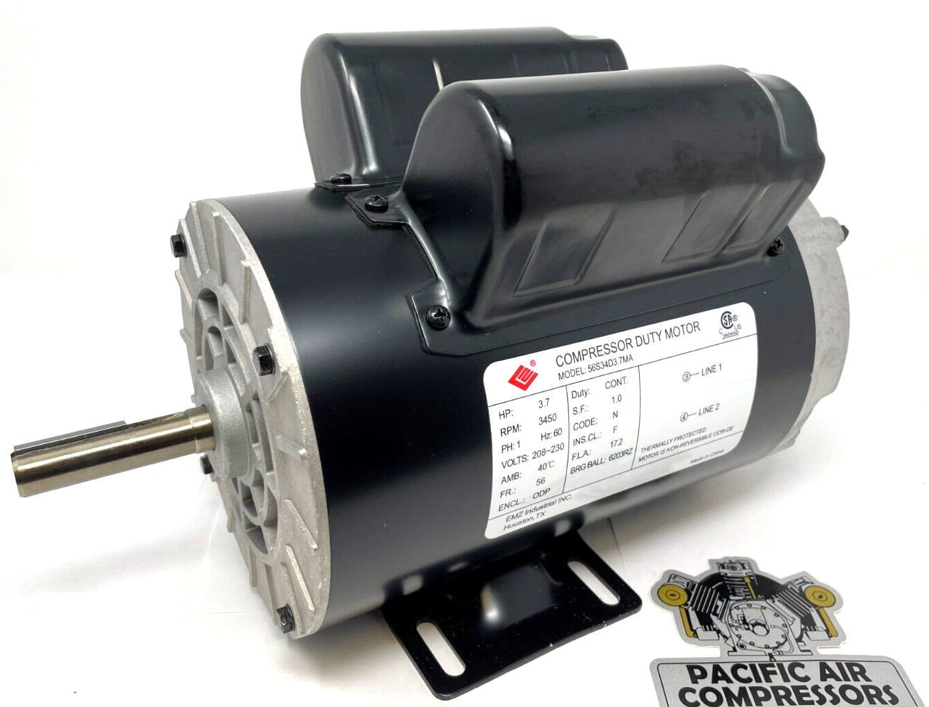 Electric Motor 230v 56fr, 3450 Rpm 17.2 Amps, 1 Ph