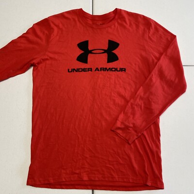 Under Armour Tee Shirt Men's M Red T-Shirt Long Sleeve
