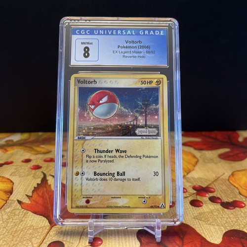 Pokemon 2006 EX Legend Maker Reverse Holo 68/92 Voltorb CGC 8 NM Mint PSA