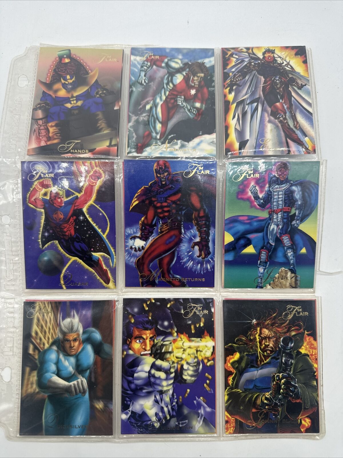 1994 FLAIR MARVEL COMICS TRADING CARDS PARTIAL SET 17 CARDS BASE UNGRADED