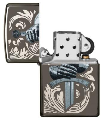 Zippo Windproof Lighter, Knight's Gloves with Sword, 49127, New In