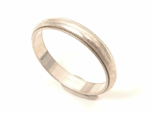 Vintage Ring Milgrain Rand 4 mm Sterlingsilber Band * Größe 10 * 925