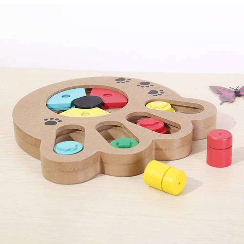 Wood-IQ-Training-Dog-Cat-Toy-Pet-Dog-Interactive-Game-Food-Dispensing-Puzzle-Toy
