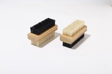 Customize Logo-Bamboo nail brush clean brush two sides nylon and boar brush