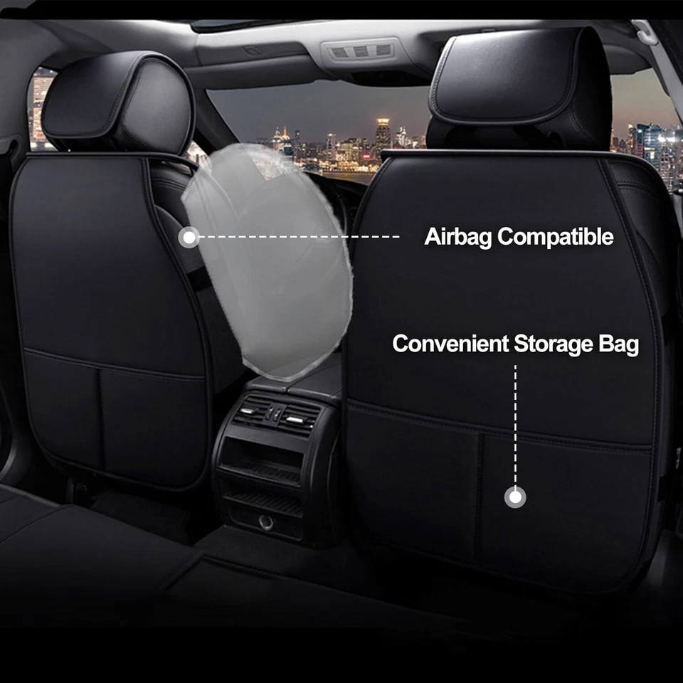 For Honda Civic Faux Leather Car 5 Seats Covers Full Set Front Rear Back Cover Foto 4 de 4