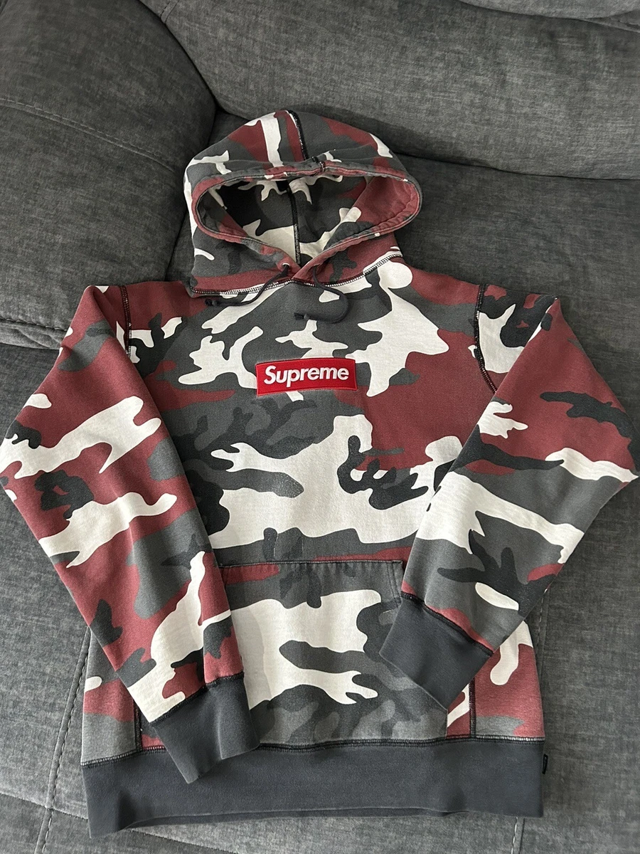 Supreme box logo store pullover red camo