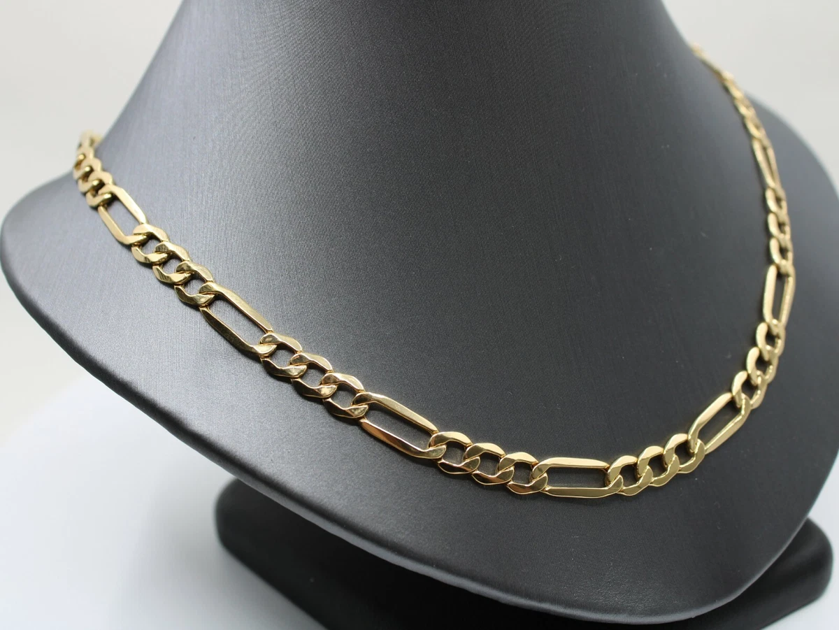 6mm 14k 2024 gold figaro chain
