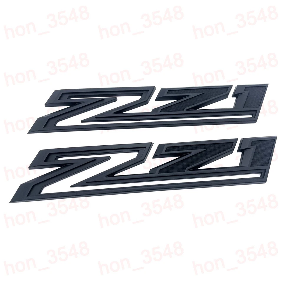 4pc Matte Black 2019-2024 Chevrolet Silverado LTZ Z71 Emblem Nameplate Badge Kit - image 4 of 4