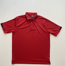 Callaway Opti Dri Golf Polo Shirt Mens Large Red striped Performance Logo Golfer