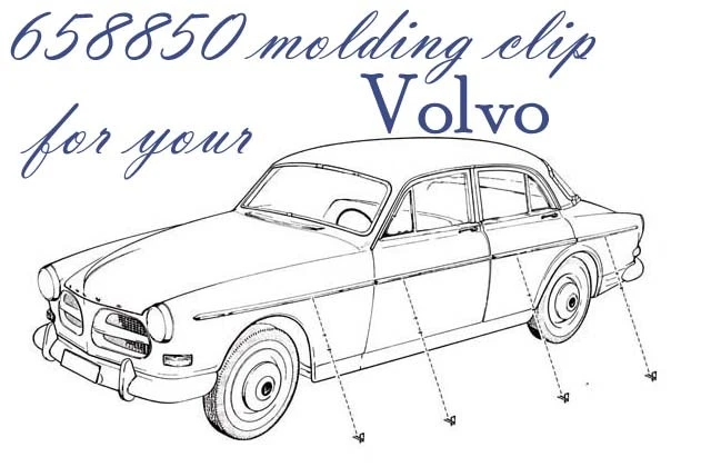 VOLVO 122 123 Amazon Sedán Vagón 50 Moldura Clip Montaje Acero Inoxidable 658850 Foto 2 de 2