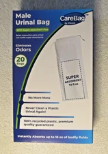 *NEW* 20-Pack Disposable Male Urinal Bag Care Pee  Bag Medical Grade T-32
