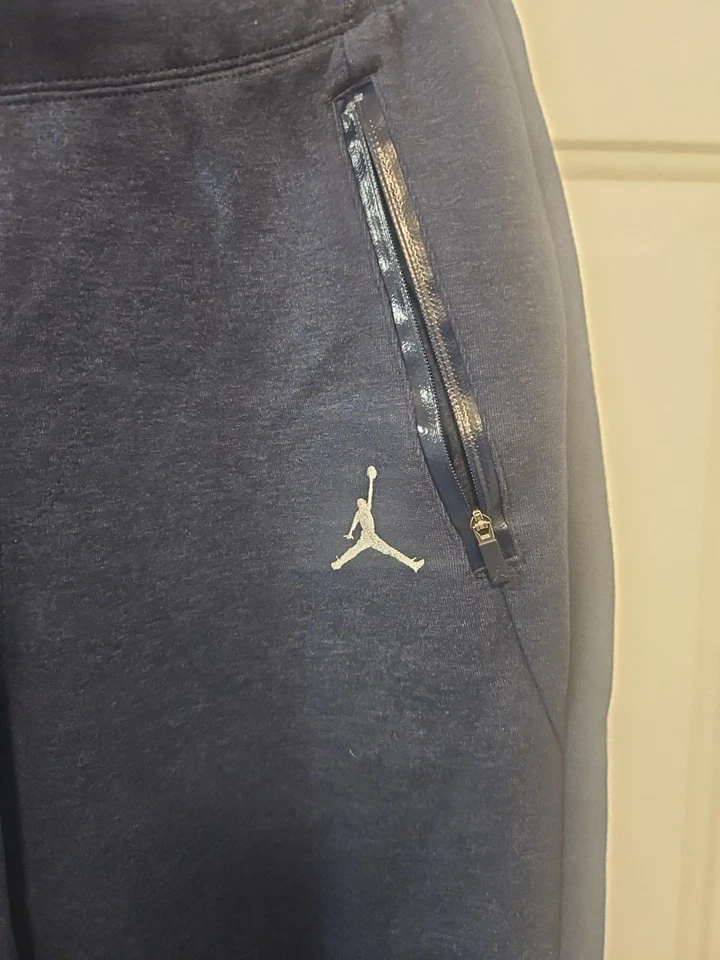 Pantalones deportivos Air Jordan Tech polar azul marino raros 688994-473 talla M Foto 3 de 4