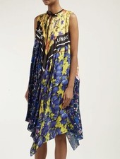 Balenciaga Spring Pleated Floral Print Dress, Size 34, Womenswear