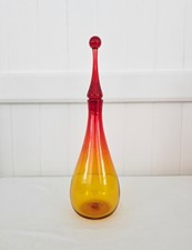 Vintage HTF 1963 Blenko 6311M Glass Decanter In Tangerine - Joel Meyers - USA