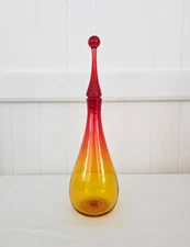 Vintage HTF 1963 Blenko 6311M Glass Decanter In Tangerine - Joel Meyers - USA