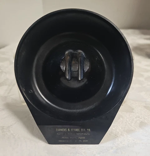 Farmers & Grange Insurance Co Pearl Hoyt Elmwood IL Ashtray Remembrance Bakelite