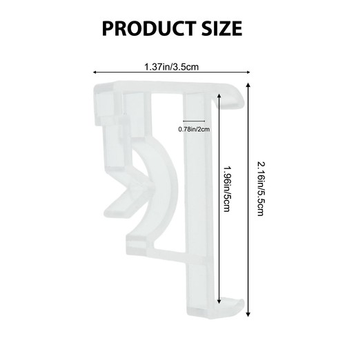 6PCS Valance Clips 2 Inch Clear Blind Clips For Blind Valance Curtain Clips - Imagen 4 de 13