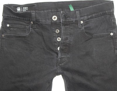 G-Star Herren Jeans Hose 3301 SLIM Tapered Stretch W31 L32 schwarz gstar raw