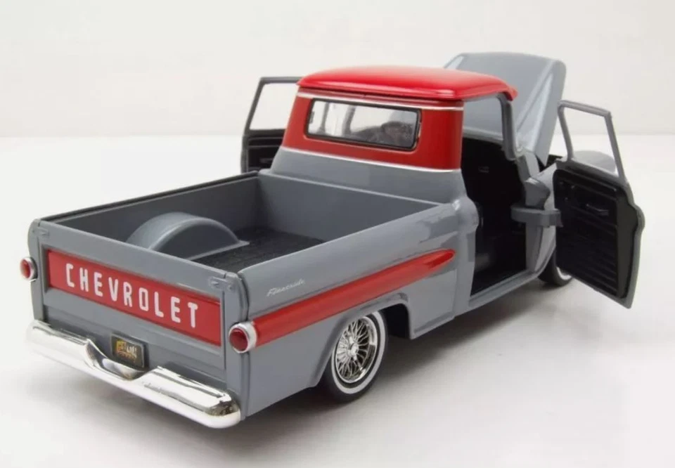 MOTOR MAX, CHEVROLET Appache Fleetside Pick-up 1958 Gris, 1/24,  MMX79033GRIS - Immagine 4 di 4