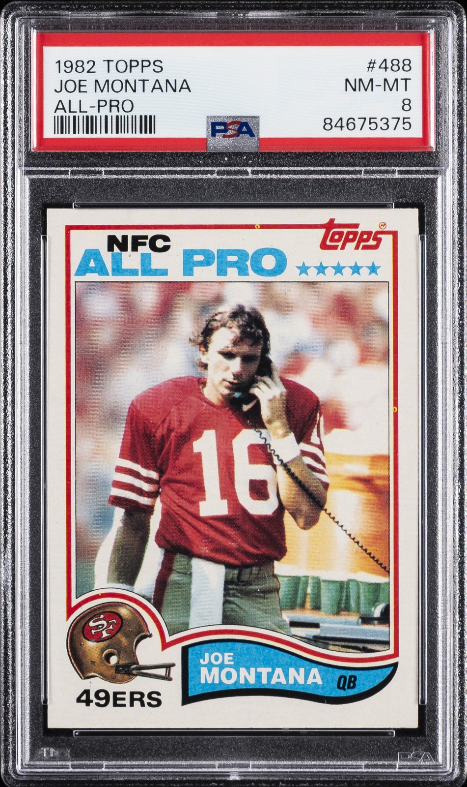 1982 TOPPS ALL-PRO #488 JOE MONTANA PSA 8