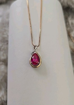 Alwand Vahan 10k Yellow Gold & Sterling silver lab create Pink Sapphire Necklace
