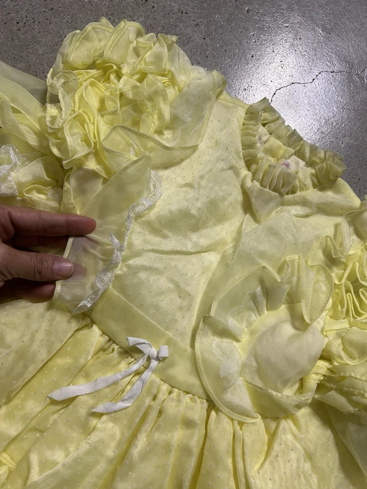 Vintage Sweet Sassy Ruffled Cottagecore Pageant Princess Girls Dress Sz 4 - Image 3 of 4