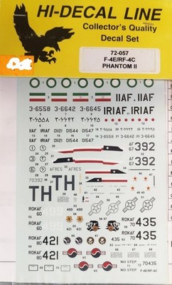 Hi-Decal Line 72-057 F-4E/RF-4C Phantom II 1/72 scale decals