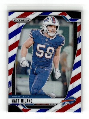 Matt Milano 2024 Panini Prizm #33 Buffalo Bills Red White and Blue