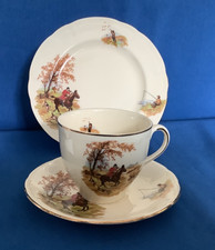 Alfred Meakin. Country Life ~ Cup Saucer and Side Plate,  Hunting Scene Trio.