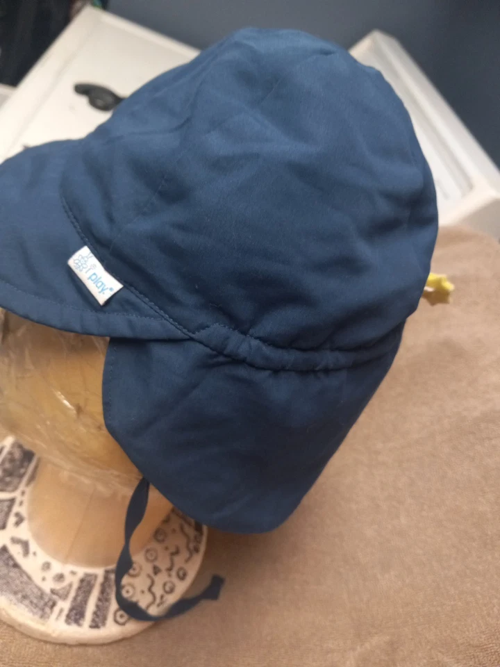 我玩。 Flap 防晒泳帽(蓝色,新生儿 0-6 个月)- UPF 50+ — 第 3/4 张图片