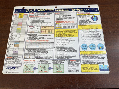 DAVIS 132 QUICK REFERENCE CELESTIAL NAVIGATION CHART - Excellent