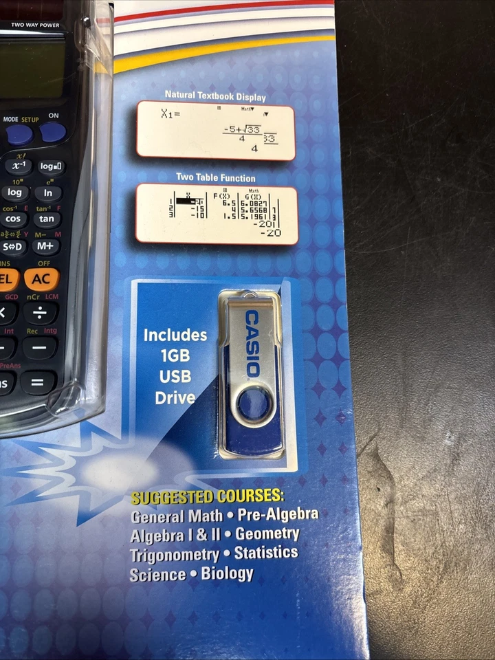 Casio fx-300ES PLUS Natural VPAM, Solar Scientific Calculator W/ Cover NEW - Image 4 of 4