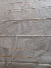 White heavy mix tablecloth with lemons in 4 corners 55" x 92" vtg