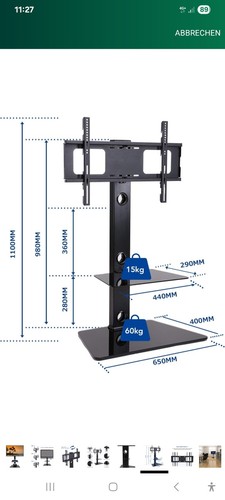 TV Ständer Standfuß , Metall Schwarz