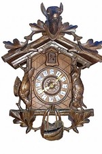 Pendule Coucou forêt noire,19e siècle,45cm,chasse,trophées de Chasse