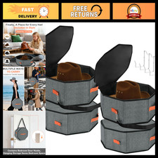 4 Pack Hat Storage Boxes with Hardboard Support, Cowboy Hat Organizer  Travel C